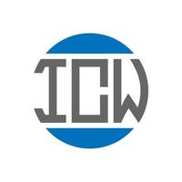 design de logotipo de carta icw em fundo branco. conceito de logotipo de círculo de iniciais criativas icw. design de letras icw. vetor