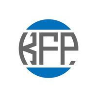 design do logotipo da carta kfp em fundo branco. conceito de logotipo de círculo de iniciais criativas kfp. design de letras kfp. vetor