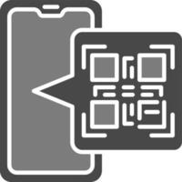ícone de glifo em escala de cinza do código qr vetor