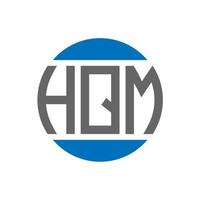 design de logotipo de carta hqm em fundo branco. conceito de logotipo de círculo de iniciais criativas hqm. design de letras hqm. vetor