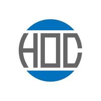 design de logotipo de carta hoc em fundo branco. conceito de logotipo de círculo de iniciais criativas hoc. design de letras hoc. vetor