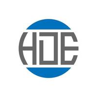 design de logotipo de carta hde em fundo branco. conceito de logotipo de círculo de iniciais criativas hde. design de letras hde. vetor