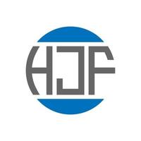 design do logotipo da carta hjf em fundo branco. conceito de logotipo de círculo de iniciais criativas hjf. design de letras hjf. vetor