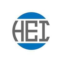 design de logotipo de carta hei em fundo branco. hei iniciais criativas círculo conceito de logotipo. hei design de letras. vetor