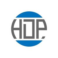 design de logotipo de carta hdp em fundo branco. conceito de logotipo de círculo de iniciais criativas hdp. design de letras hdp. vetor