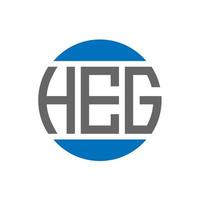 design de logotipo de carta heg em fundo branco. conceito de logotipo de círculo de iniciais criativas heg. heg design de letras. vetor