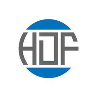 design de logotipo de carta hdf em fundo branco. conceito de logotipo de círculo de iniciais criativas hdf. design de letras hdf. vetor