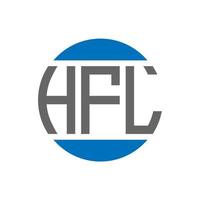 design de logotipo de carta hfl em fundo branco. conceito de logotipo de círculo de iniciais criativas hfl. design de letras hfl. vetor