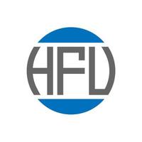 design do logotipo da letra hfu em fundo branco. conceito de logotipo de círculo de iniciais criativas hfu. design de letras hfu. vetor