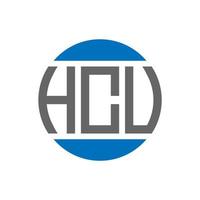 design de logotipo de carta hcu em fundo branco. conceito de logotipo de círculo de iniciais criativas hcu. design de letras hcu. vetor