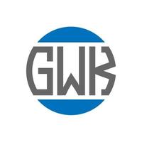 design do logotipo da carta gwk em fundo branco. conceito de logotipo de círculo de iniciais criativas gwk. design de letras gwk. vetor