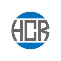 design de logotipo de carta hcr em fundo branco. conceito de logotipo de círculo de iniciais criativas hcr. design de letras hcr. vetor