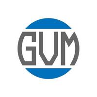 design do logotipo da carta gvm em fundo branco. conceito de logotipo de círculo de iniciais criativas gvm. design de letras gvm. vetor