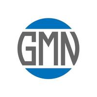 design de logotipo de carta gmn em fundo branco. conceito de logotipo de círculo de iniciais criativas gmn. design de letras gmn. vetor