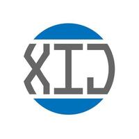 design do logotipo da carta xij em fundo branco. conceito de logotipo de círculo de iniciais criativas xij. design de letras xij. vetor