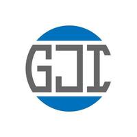 design do logotipo da letra gji em fundo branco. conceito de logotipo de círculo de iniciais criativas gji. design de letras gji. vetor