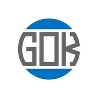 design de logotipo de carta gok em fundo branco. gok iniciais criativas círculo conceito de logotipo. design de letras gok. vetor