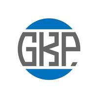 design de logotipo de carta gkp em fundo branco. conceito de logotipo de círculo de iniciais criativas gkp. design de letras gkp. vetor