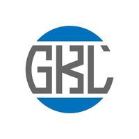 design do logotipo da letra gkl em fundo branco. conceito de logotipo de círculo de iniciais criativas gkl. design de letras gkl. vetor