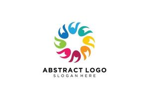 pessoas abstratas vetoriais e coleção de logotipos de família, ícones de pessoas, modelo de logotipo de saúde, símbolo de cuidado. vetor