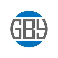 design de logotipo de letra gby em fundo branco. gby conceito de logotipo de círculo de iniciais criativas. gby design de letras. vetor