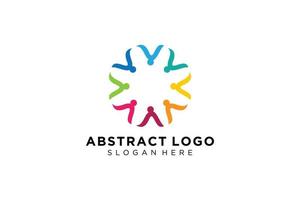 pessoas abstratas vetoriais e coleção de logotipos de família, ícones de pessoas, modelo de logotipo de saúde, símbolo de cuidado. vetor