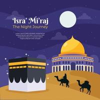 celebrando isra miraj a jornada noturna vetor