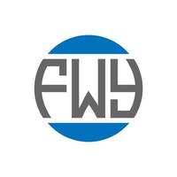 design de logotipo de carta fwy em fundo branco. fwy iniciais criativas circulam o conceito de logotipo. design de letra fwy. vetor