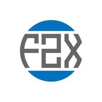 design do logotipo da letra fzx em fundo branco. fzx iniciais criativas circundam o conceito de logotipo. design de letras fzx. vetor