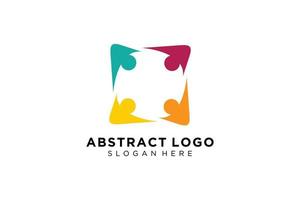 pessoas abstratas vetoriais e coleção de logotipos de família, ícones de pessoas, modelo de logotipo de saúde, símbolo de cuidado. vetor