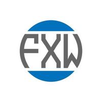 design de logotipo de carta fxw em fundo branco. fxw iniciais criativas círculo conceito de logotipo. design de letra fxw. vetor