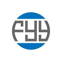design do logotipo da carta fyy em fundo branco. fyy iniciais criativas circundam o conceito de logotipo. design de letras fyy. vetor