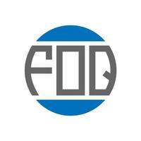 design do logotipo da letra foq em fundo branco. conceito de logotipo de círculo de iniciais criativas foq. design de letra foq. vetor