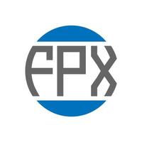 design de logotipo de carta fpx em fundo branco. fpx iniciais criativas círculo conceito de logotipo. design de letras fpx. vetor