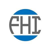 design do logotipo da letra fhi em fundo branco. fhi iniciais criativas círculo conceito de logotipo. design de letras fhi. vetor