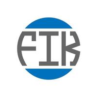 design de logotipo de carta fik em fundo branco. conceito de logotipo de círculo de iniciais criativas fik. vetor