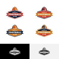 logotipo emblema futebol americano com várias cores com símbolo de bola vetor