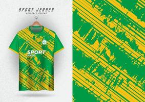 maquete de fundo para corrida de futebol de camisa esportiva, padrão de pincel verde e amarelo vetor