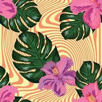 papel de parede havaiano tropical sem costura padrão tropical exótico floral. impressão botânica. fundo floral moderno vetor