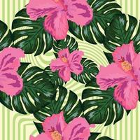 papel de parede havaiano tropical sem costura padrão tropical exótico floral. impressão botânica. fundo floral moderno vetor