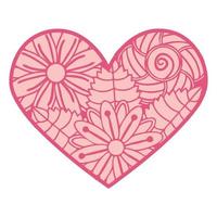 coração ornamental abstrato em forma 3d. recortado laçado coração ornamentado. cartão de dia dos namorados. projeto de corte a laser vetor