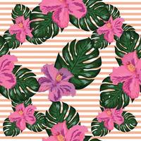 papel de parede havaiano tropical sem costura padrão tropical exótico floral. impressão botânica. fundo floral moderno vetor