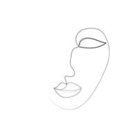 linha contínua, desenho de rostos e penteados, conceito de moda, beleza feminina minimalista, ilustração vetor