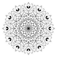 luxo mandala arabesco ornamental preto e branco vetor