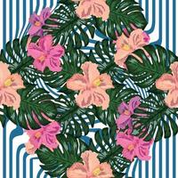 papel de parede havaiano tropical sem costura padrão tropical exótico floral. impressão botânica. fundo floral moderno. vetor