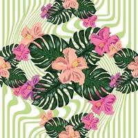 papel de parede havaiano tropical sem costura padrão tropical exótico floral. impressão botânica. fundo floral moderno. vetor