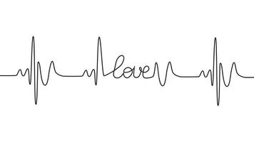 amor letras pulsação design positivo motivacional otimista coração love. vetor
