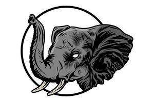 círculo de ilustração de logotipo de vetor de elefante, ilustração de elefante