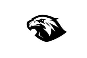 logotipo de vetor preto e branco de cabeça de águia