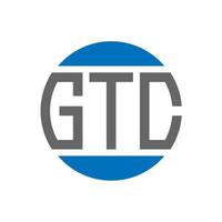 design de logotipo de carta gtc em fundo branco. conceito de logotipo de círculo de iniciais criativas gtc. design de letras gtc. vetor